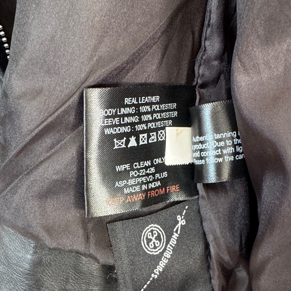 Barneys Originals Classic Black Leather Moto Jacket - Picture 5 of 17